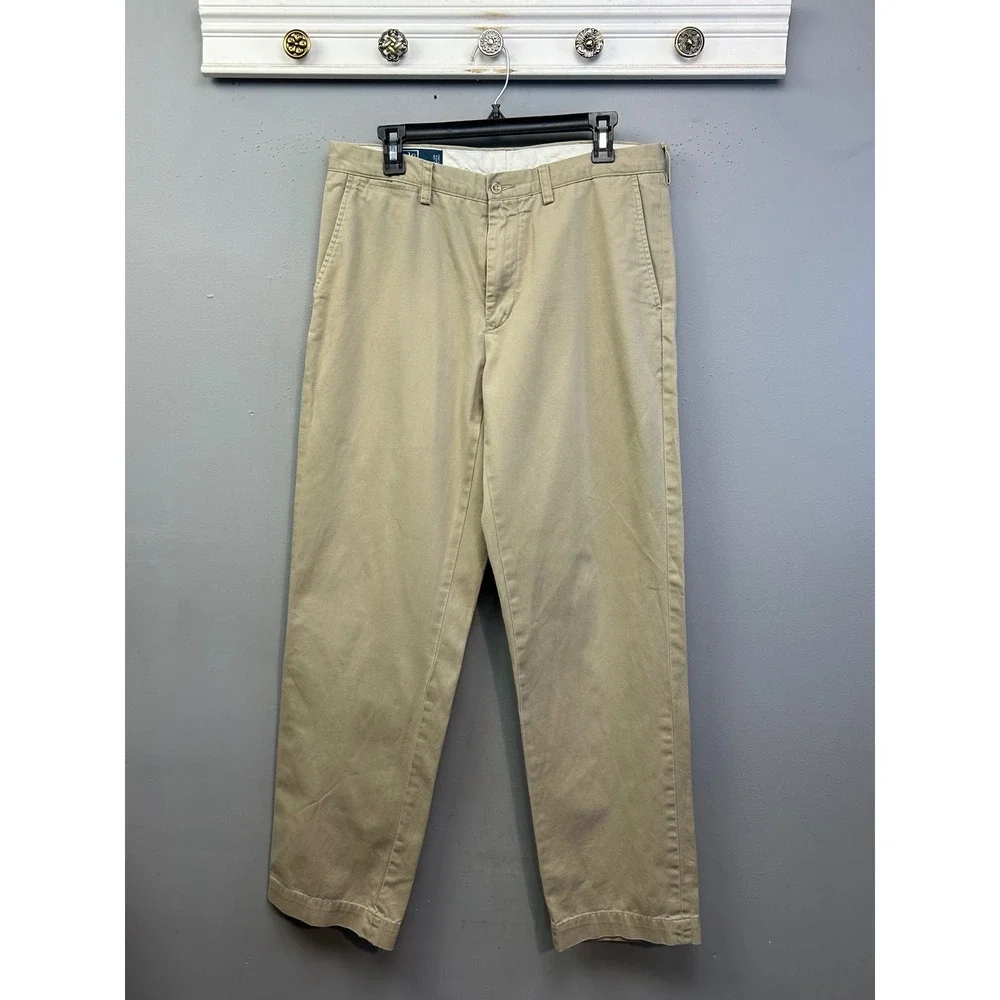 Polo Ralph Lauren Pants Mens 34x34 Tan‎ Preston Pant Khaki Chino Cotton Straight